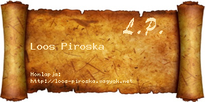 Loos Piroska névjegykártya